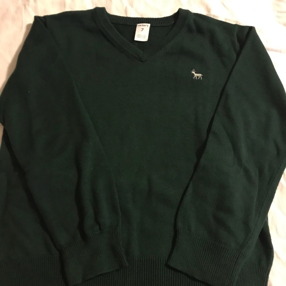Hunter green boys size 7 light sweater
